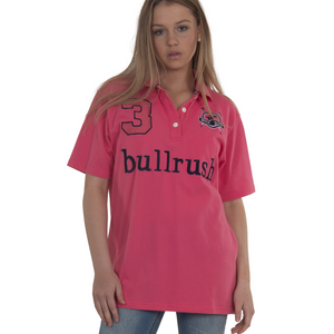 BullRush Womens No. 3 Polo- BRIGHT PINK - Stylish Outback Clothing