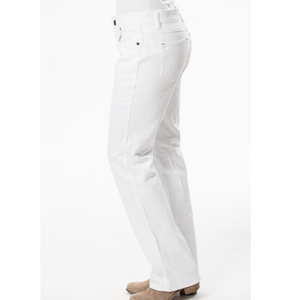 Outback Womens Filly Super-Stretch, Lightweight Moleskin Jeans-33" leg only -WHITE - Stylish Outback Clothing