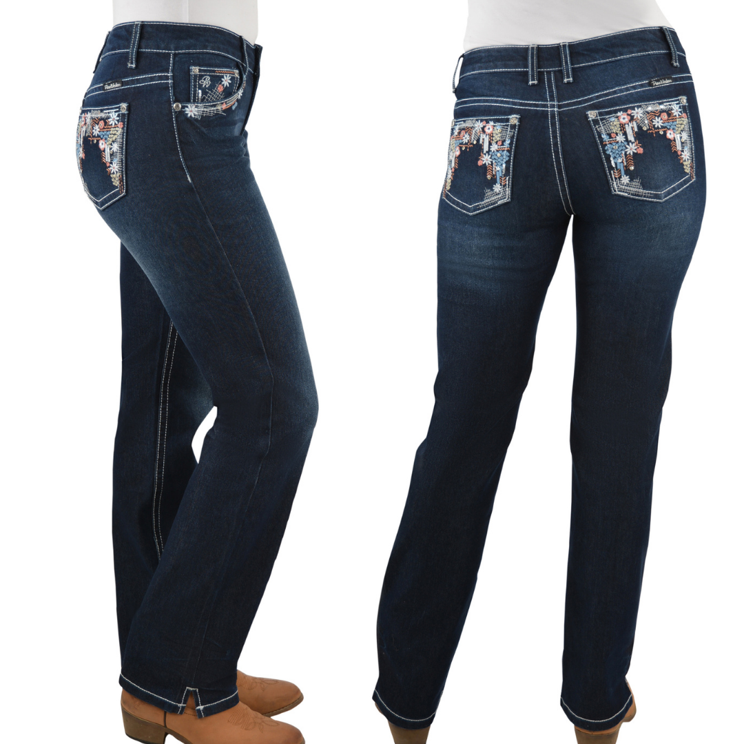 Pure Western Womens Anjelica Mid-Rise, STRAIGHT Leg Jean - 32" Leg only - Stylish Outback Clothing
