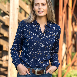 Wrangler Womens Jocelyn Print Western LS Shirt - Stylish Outback Clothing