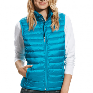 Ariat Womens Ideal DOWN Vest- ATOMIC BLUE - Stylish Outback Clothing
