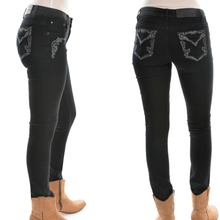Pure Western Womens Josie Mid-Rise, Skinny Leg Jeans - BLACK- 32