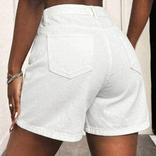 Outback Style Stretch Denim Mid-Length Shorts WHITE
