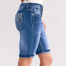 Outback Style Dreamcatcher Mid Length Stretch Denim Shorts