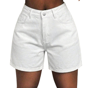 Outback Style Stretch Denim Mid-Length Shorts WHITE