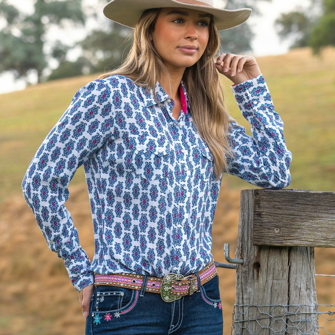Women's long sleeve rodeo 2025 shirts