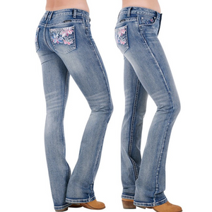 Pure Western Womens Carole Mid-Rise, Relaxed Rider Jean-36" Leg only