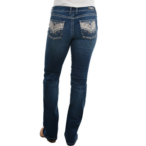 Wrangler Womens Rock 47 Faye Low-Rise Bootcut Jeans -34" Leg