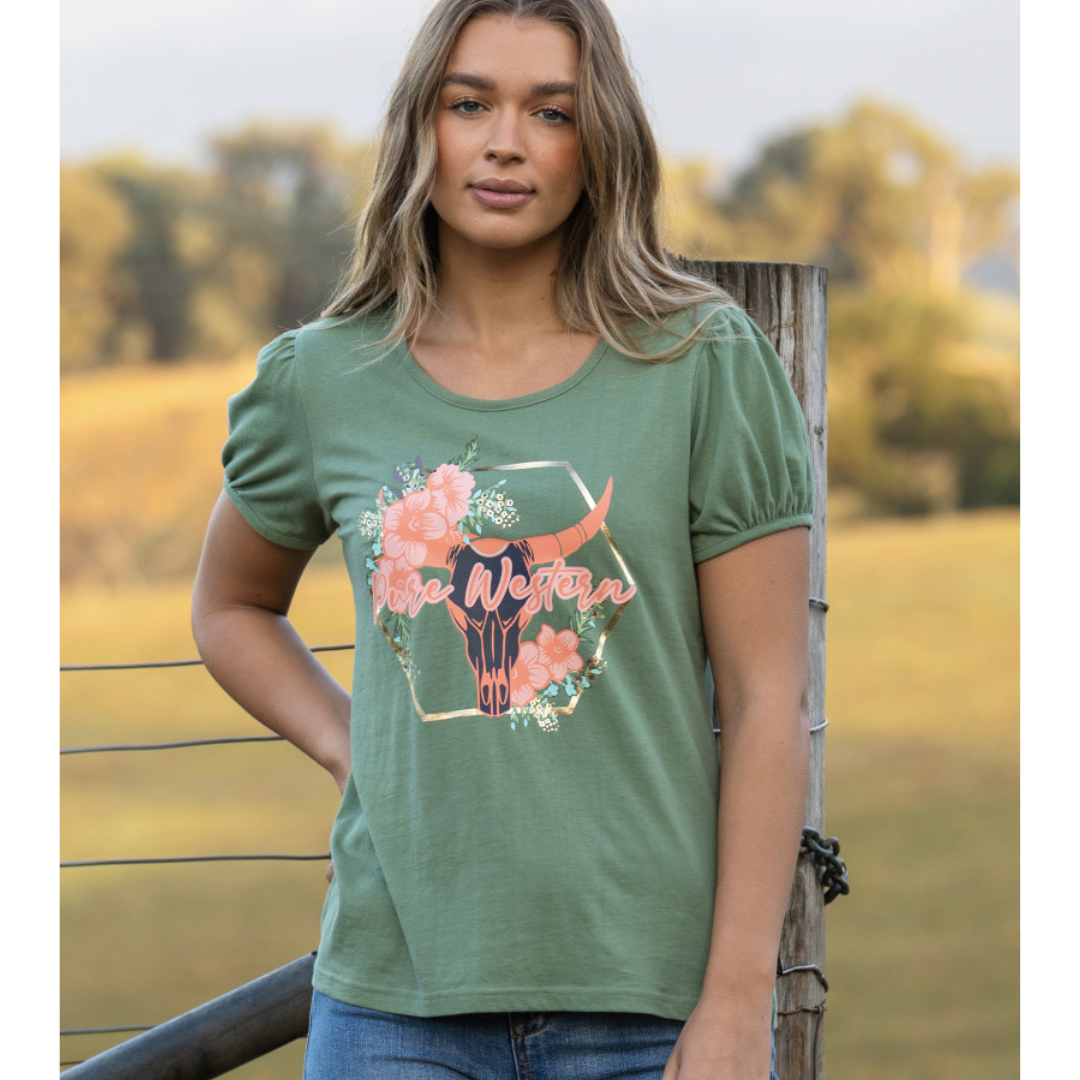 Green western hot sale shirt womens