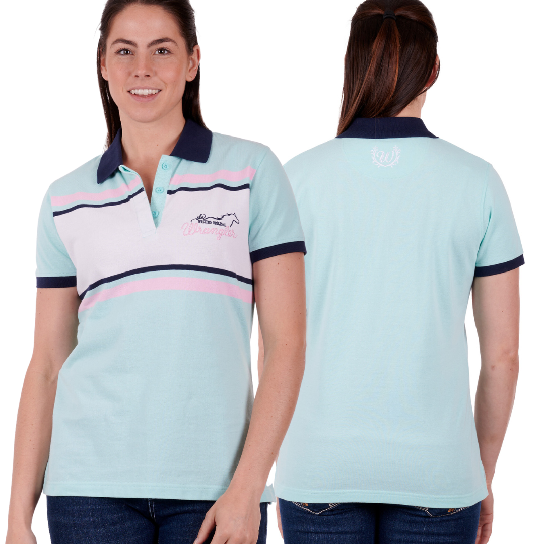 Wrangler Womens Selena Polo-AQUA