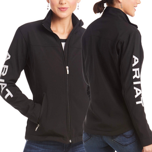 Ariat Womens Team Logo Softshell Jacket - BLACK - Stylish Outback Clothing