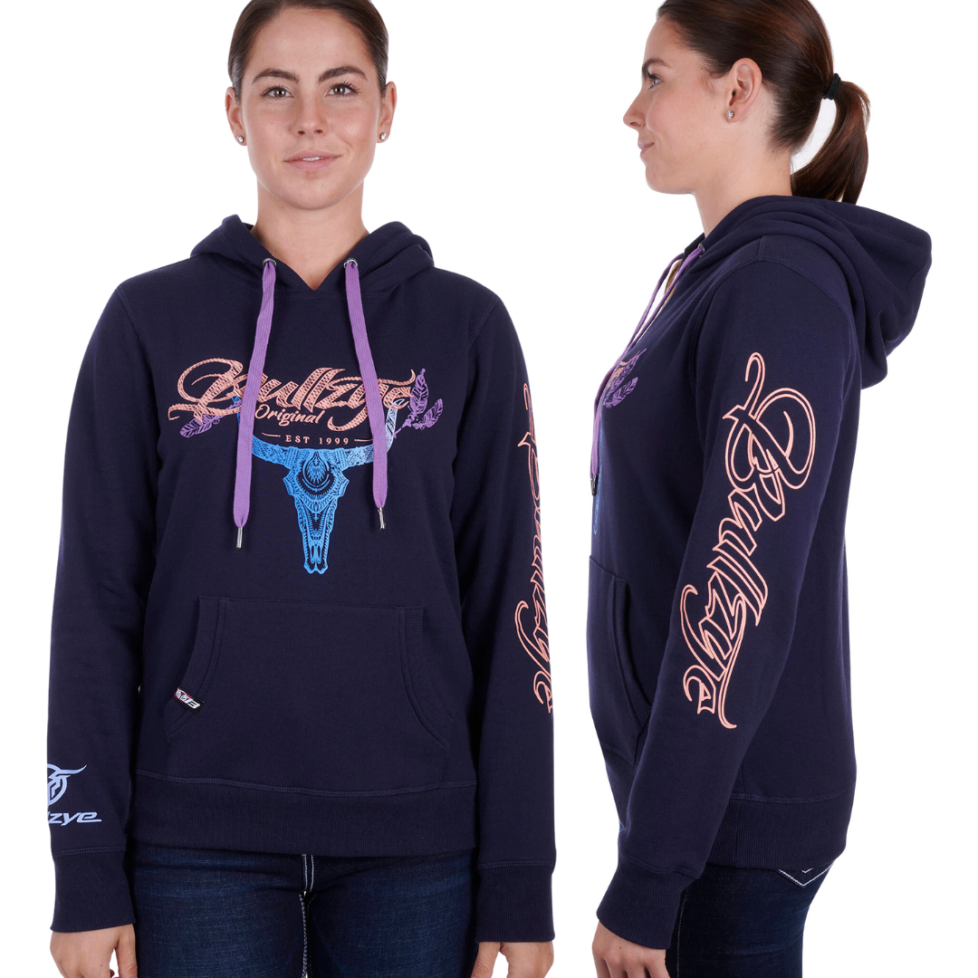 Bullzye Womens Argyle Pullover Hoodie - NAVY