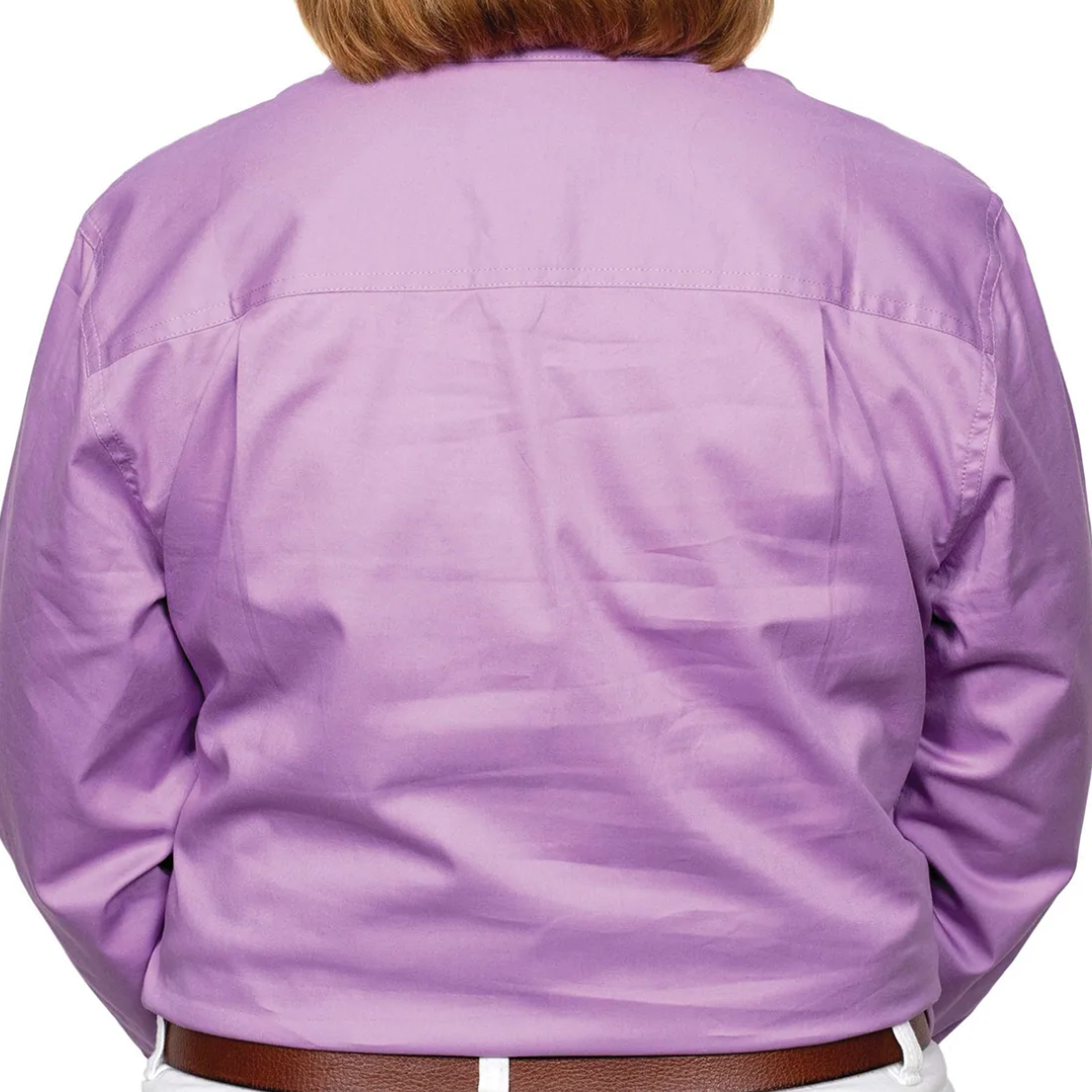 Just Country Womens Jahna Trim Half-Button LS Shirt-MAUVE - Stylish Outback Clothing