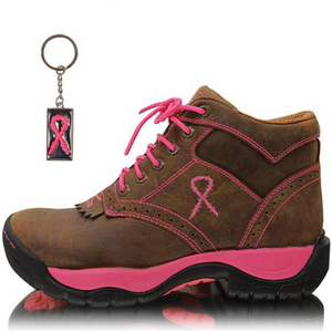 Twisted-X Womens Pink Ribbon All Around Lace-up Boots - Stylish Outback Clothing