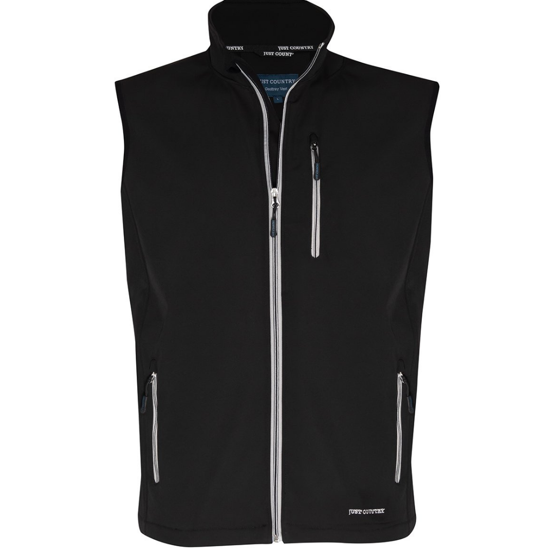 Just Country Mens Geoffrey Softshell Vest - BLACK - Stylish Outback Clothing