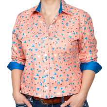 Just Country Womens Abbey Full-Button Print LS Shirt-BLUE - Stylish Outback Clothing