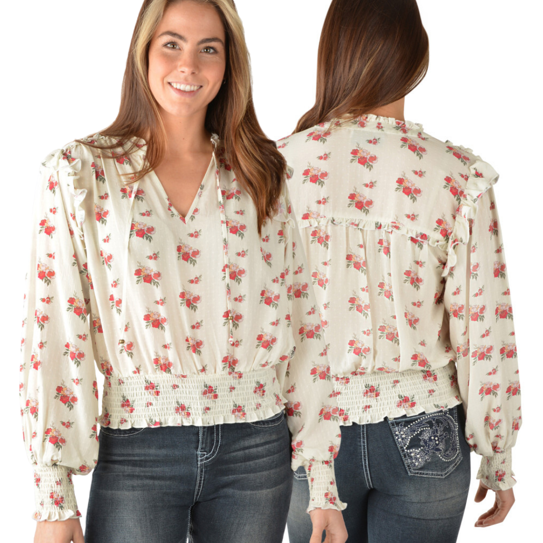 Pure Western Womens Kitty Floral Print Blouse