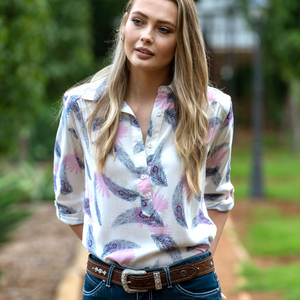 Wrangler Womens Rebecca Print 3/4 Sleeve Shirt - Stylish Outback Clothing