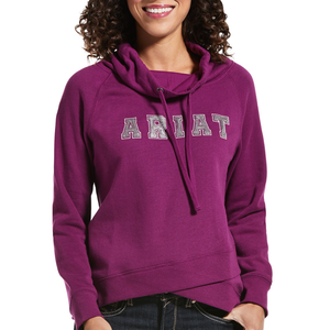 Ariat Womens REAL Sequin Cowl Neck Sweatshirt- VIOLET - Stylish Outback Clothing