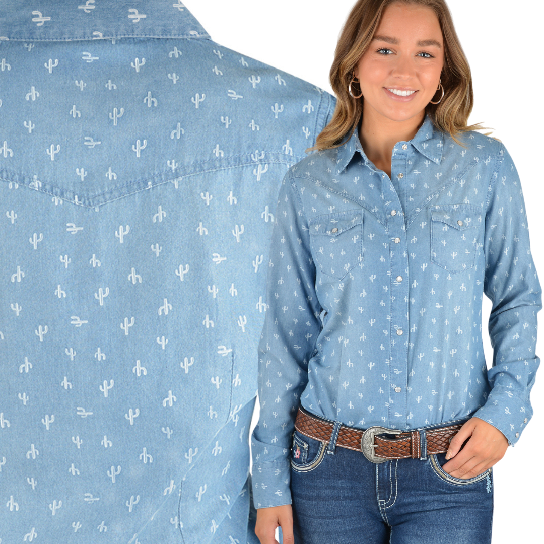 Pure Western Womens Adriana Print Western LS Shirt - Stylish Outback Clothing