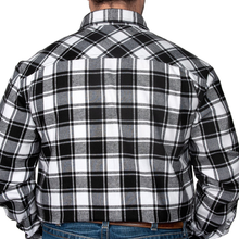 Just Country Mens Evan Flannel Check LS Shirt -BLACK/WHITE - Stylish Outback Clothing