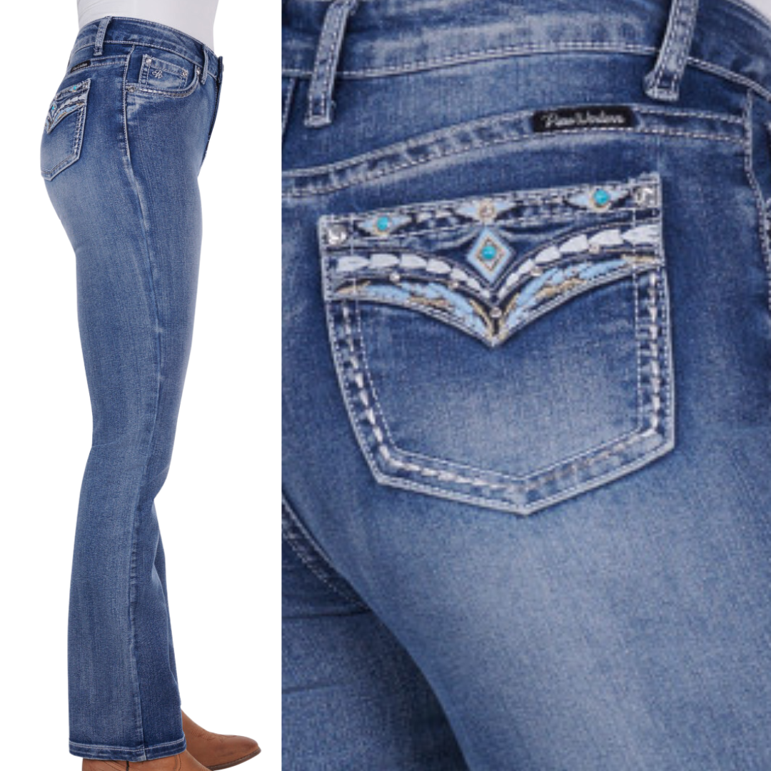 Womens Brady High Waist Boot Cut Jeans,Pure Western