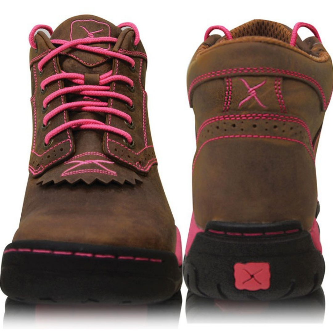 Twisted-X Womens Pink Ribbon All Around Lace-up Boots - Stylish Outback Clothing