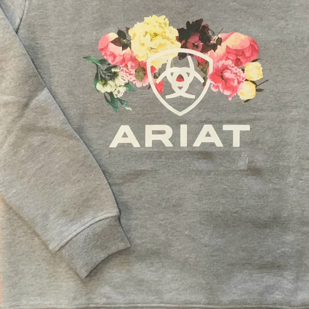 Ariat Womens REAL Carnation Sweatshirt-HEATHER - Stylish Outback Clothing