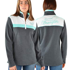 Wrangler Womens Harriet Pullover Rugby- GREY
