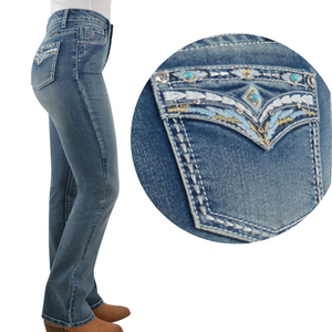 Pure Western Womens Jemma Waist-Hi, Bootcut Jean - 32" Leg only - Stylish Outback Clothing