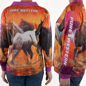 Pure Western Womens Sunset Ride Sun Shirt - Stylish Outback Clothing