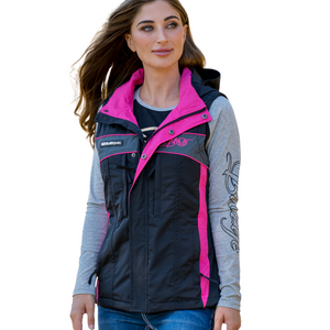 Bullzye Womens Carla Water-Proof VEST- PINK - Stylish Outback Clothing