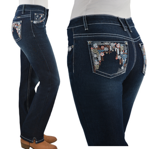 Pure Western Womens Anjelica Mid-Rise, STRAIGHT Leg Jean - 32" Leg only - Stylish Outback Clothing