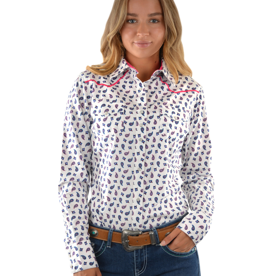 Pure Western Womens Harper Print LS Shirt - Stylish Outback Clothing