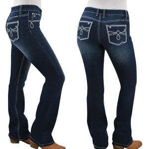 Pure Western Womens Rhian Mid-Rise, Bootcut Jean - 34" Leg only - Stylish Outback Clothing