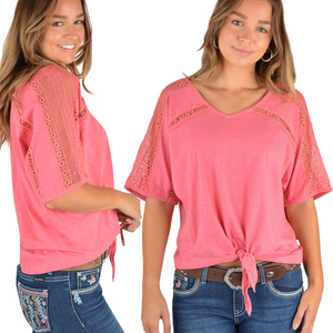 Pure Western Womens Beatrice Tie-front Top - Stylish Outback Clothing