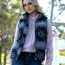 Wrangler Womens Millie Aztec VEST- GREY - Stylish Outback Clothing