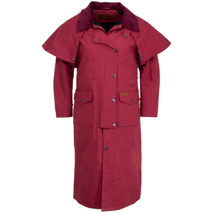 Outback Trading Womens Matilda Long Oilskin -BERRY - Stylish Outback Clothing