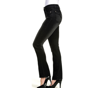 Corfu Womens Stretch Denim Easy-Fit Comfort, Waist-High Jeans -BLACK - Stylish Outback Clothing