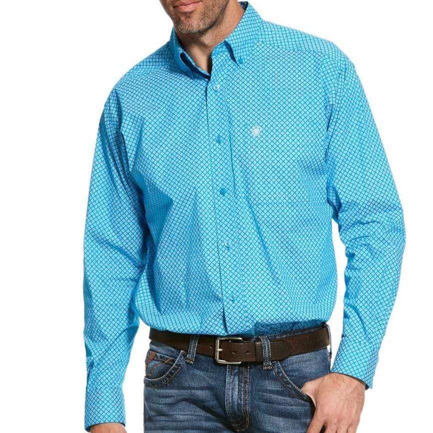 Ariat Mens Scott Print Classic-Fit Stretch LS Shirt