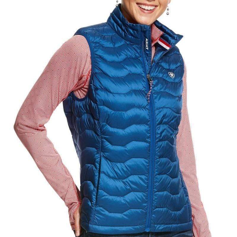 Ariat Womens Ideal DOWN Vest- BLUE - Stylish Outback Clothing