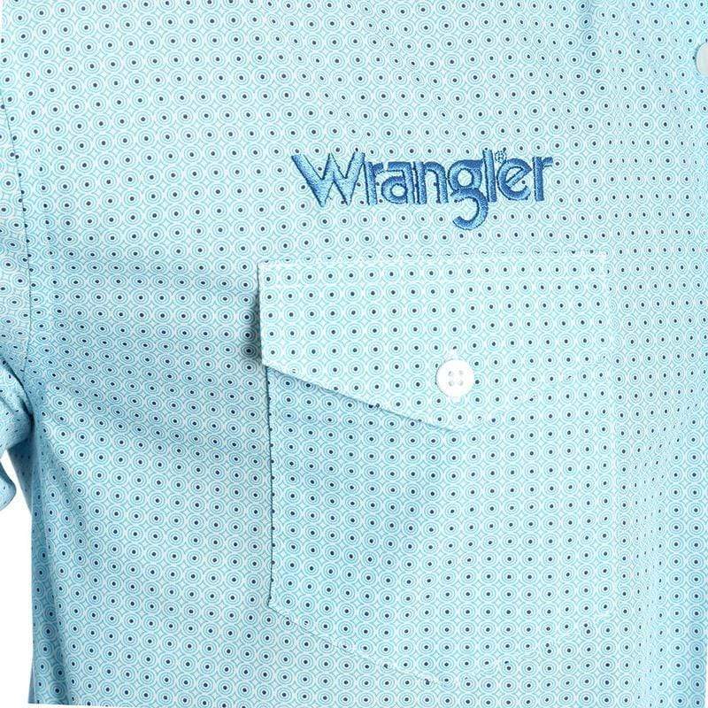 Wrangler Mens Western Logo Print LS shirt - Stylish Outback Clothing